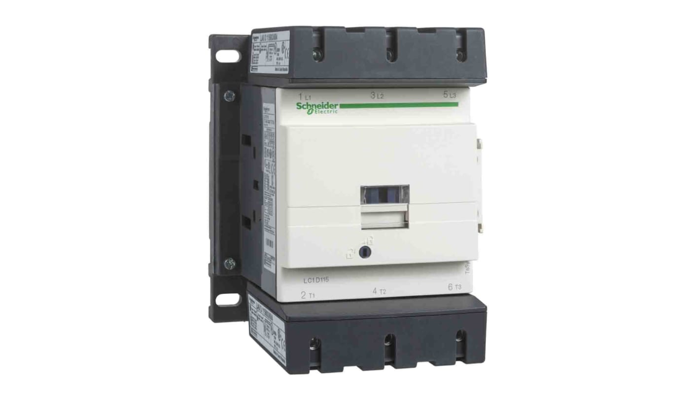 Contattore Schneider Electric LC1D115M7 3P 115A 220V AC 65kW TeSys D per applicazioni AC-3 fino a 440V. Prestazioni elevate!