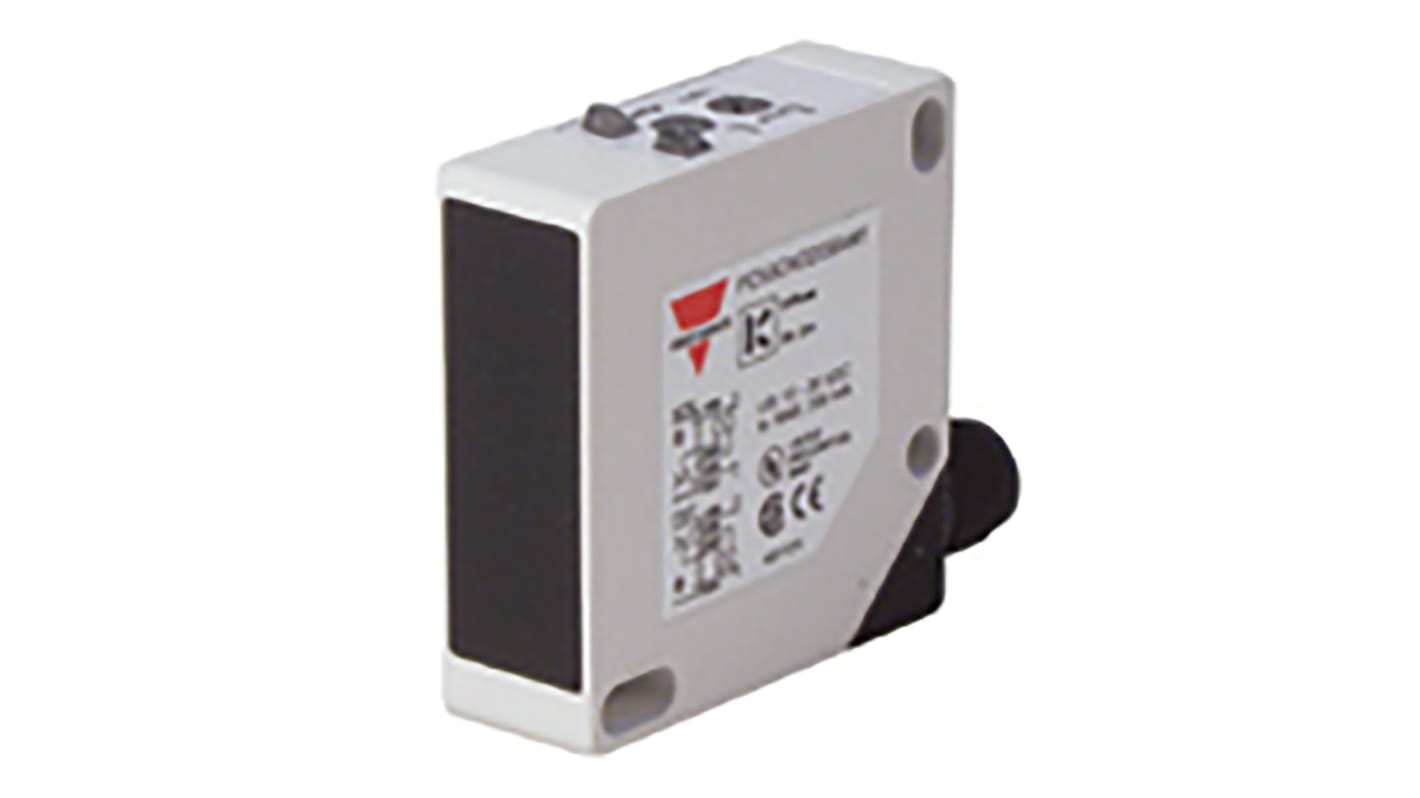 Carlo Gavazzi PC50CNT20BAM1, sensore fotoelettrico rettangolare con rilevamento fino a 20 m, uscita PNP/NPN, IP67.