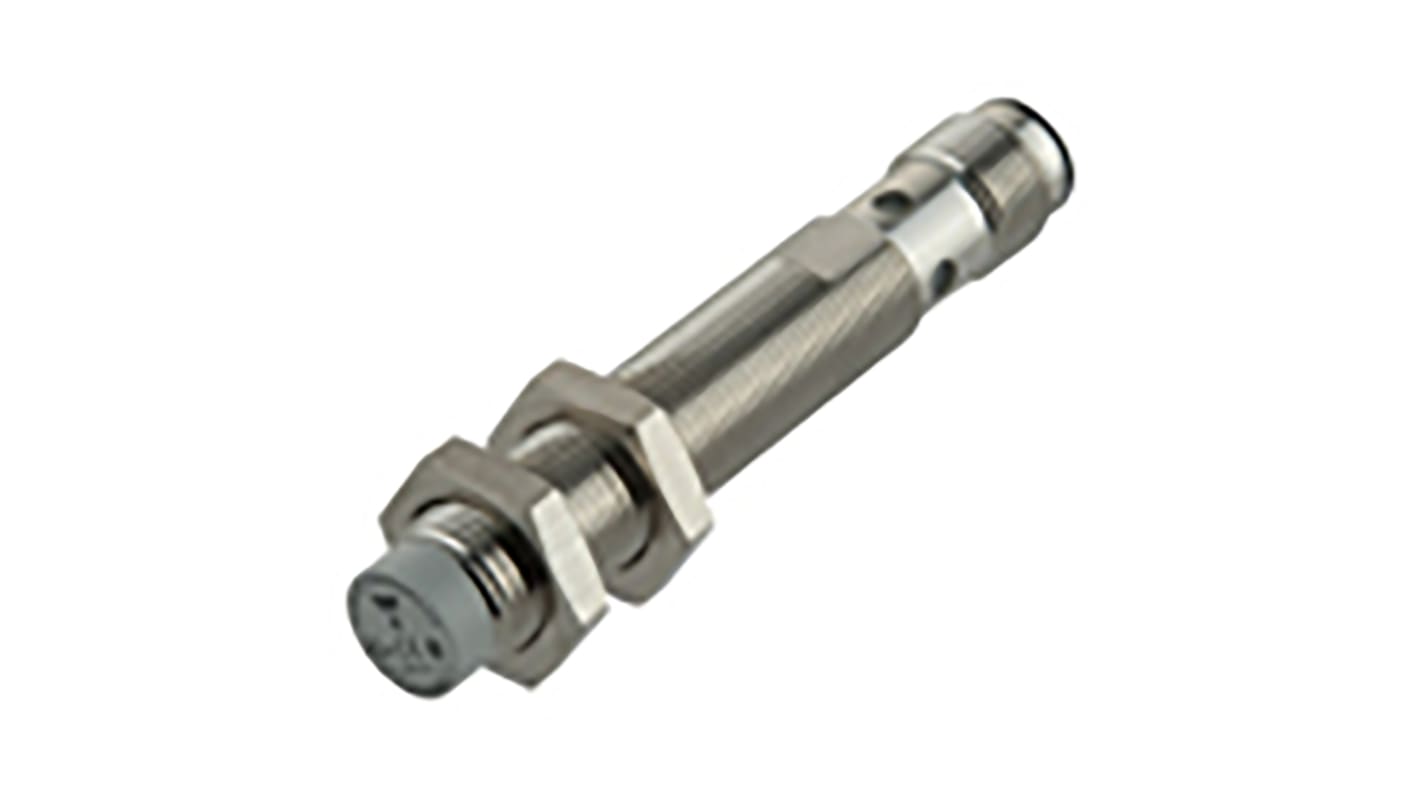 Sensore di prossimità cilindrico Carlo Gavazzi ICB12L50N08M1IO, tecnologia induttiva IO-LINK, distanza di rilevamento 8 mm, grado di protezione IP67.