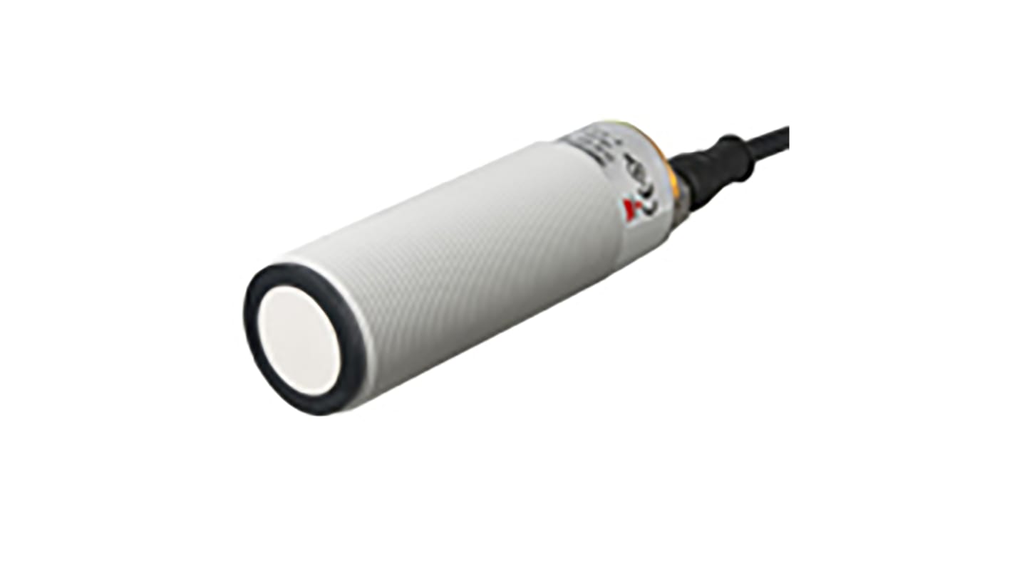 Sensore di prossimità cilindrico PNP Carlo Gavazzi UA30CAD35PKM1TI, rilevamento 250-500 mm, alimentazione 12-30 VDC, IP67.