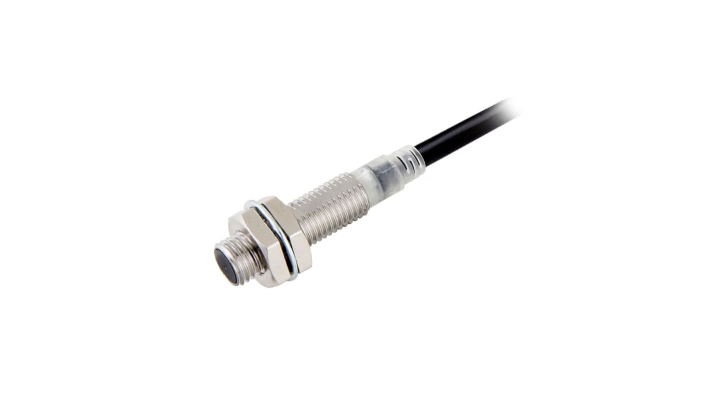 Omron E2E-X2B1T8 2M, sensore di prossimità cilindrico PNP M8, rilevamento 2 mm, montaggio a filo, IP67.