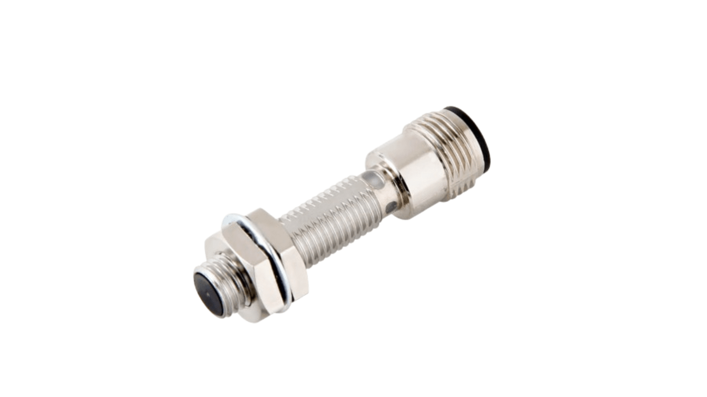 Omron E2E-X4C18-M1, sensore di prossimità cilindrico NPN M8, rilevamento 4 mm, IP67, alimentazione 10-30 V CC.