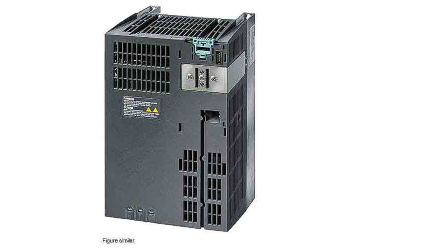 Modulo di alimentazione Siemens 6SL3225-0BE25-5AA1, 5,5 kW, 3 fasi, 380-480 V, dimensioni 334x189x185 mm.