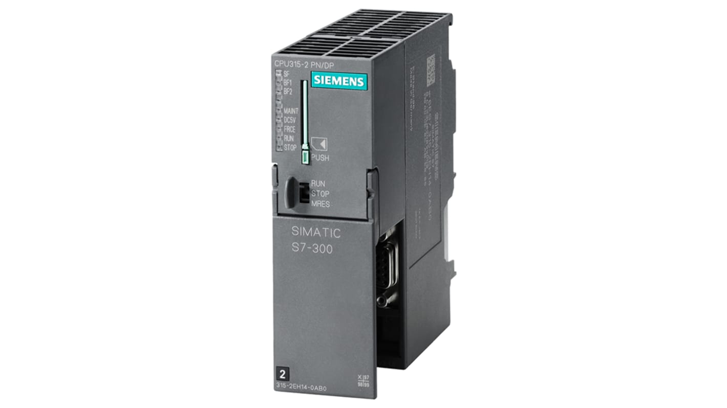 Controller logico programmabile PN/DP 24V DC Siemens 6ES7315-2EH14-0AB0 - SIMATIC S7-300. CPU con memoria di 384KB, protezione password e interfaccia Ethernet/PROFINET. Soluzione ideale per automazione avanzata.