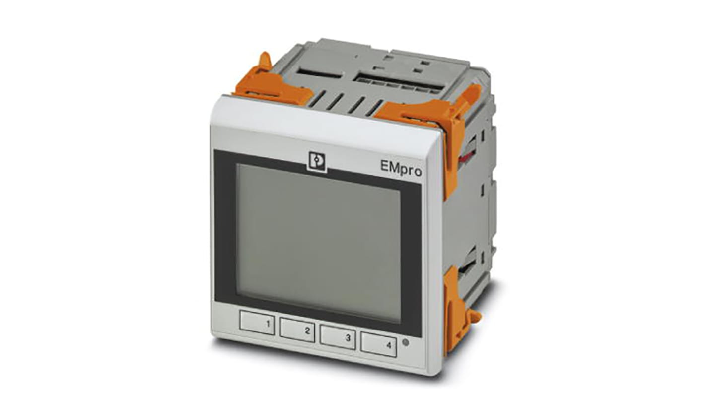 Contatore di energia EMpro Phoenix Contact 2908302 con display LCD e misuratore di precisione Classe 2. Misura fino a 690V, ideale per installazioni a bassa tensione. Interfaccia Modbus/TCP ed Ethernet/IP.