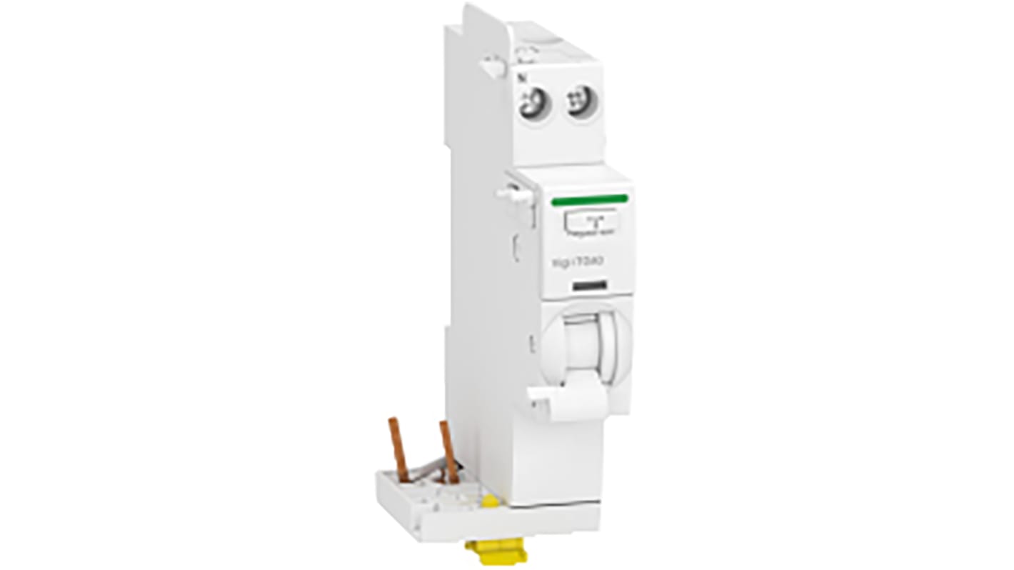 Interruttore differenziale Schneider Electric Acti9 iTG40, 1P+N, 25A, montaggio su guida DIN, dimensioni 36 x 74 x 91 mm.