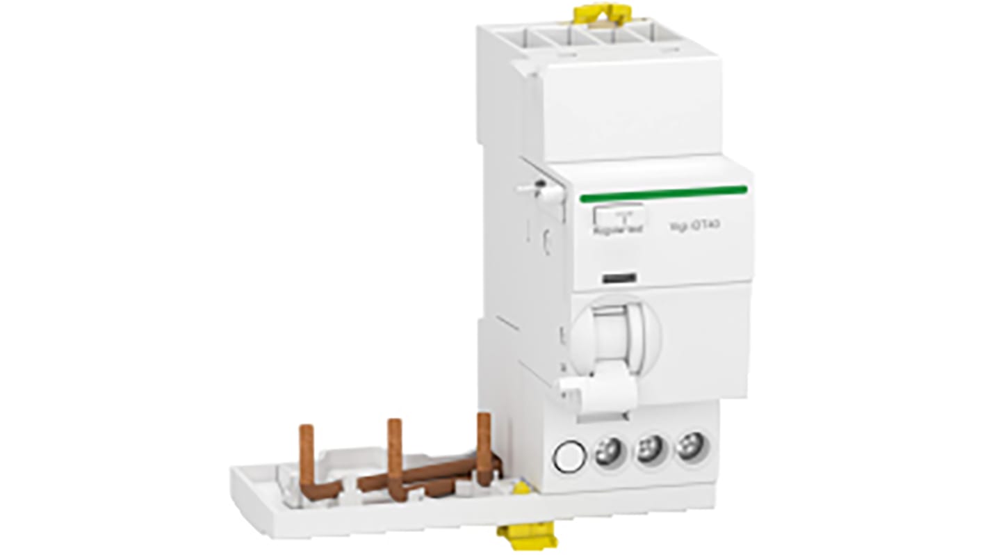 RCD Schneider Electric Vigi iDT40, 3 poli, 25A, 30mA, montaggio su guida DIN, dimensioni 93 x 74 x 99.5mm.