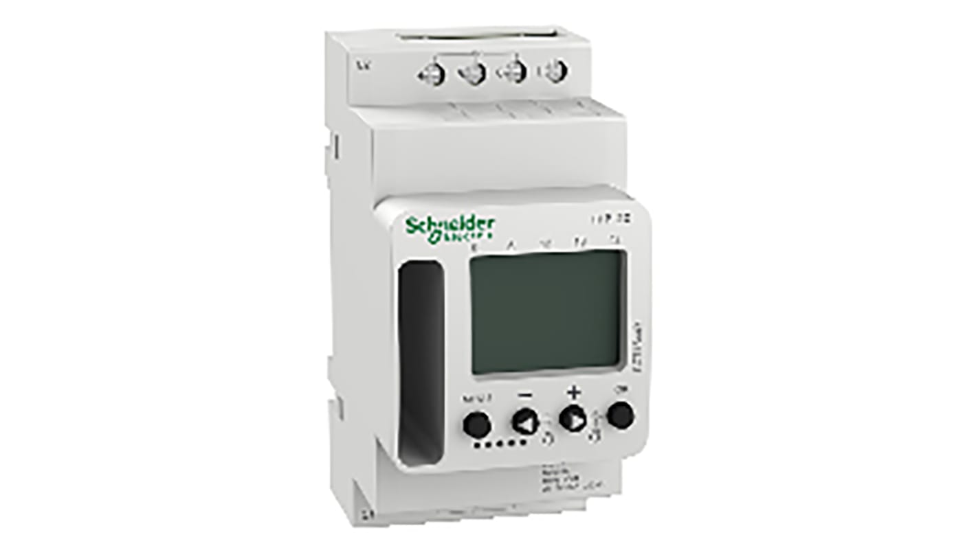 Interruttore crepuscolare programmabile Schneider Electric CCT15443, 2 canali, display LCD, 230 V c.a. Ideale per applicazioni industriali.