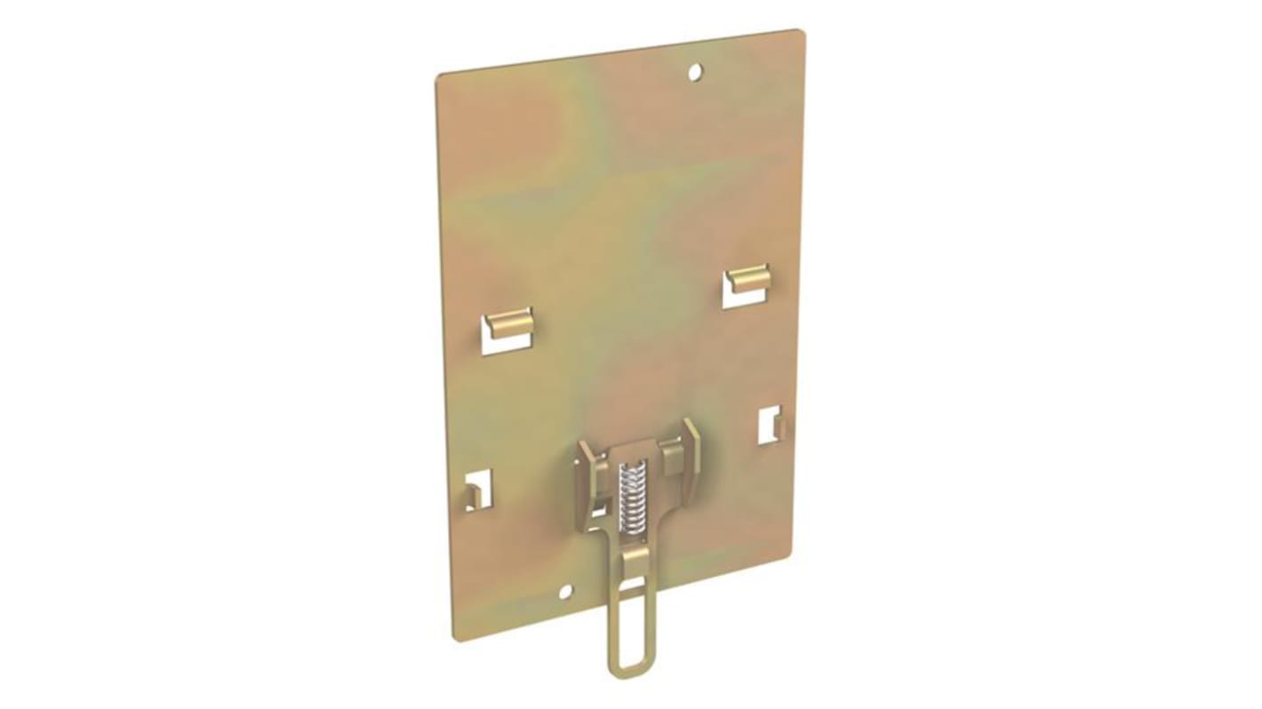 Piastra di montaggio ABB 66652 per XT1 tripolare, compatibile con profilo DIN 50022, garantisce installazione stabile.