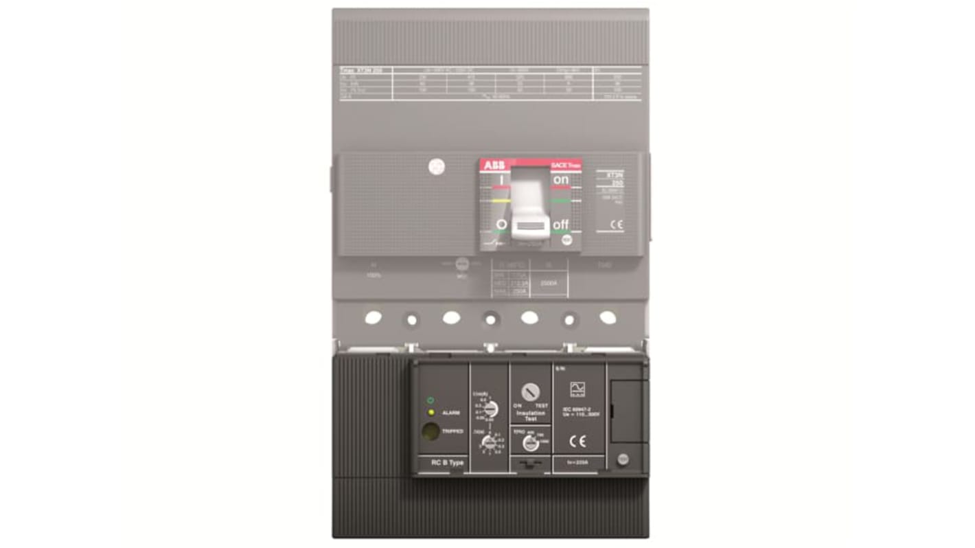 Rilascio corrente residua ABB 67132, modulo per interruttori automatici XT3 a quattro poli, garantisce sicurezza elettrica.