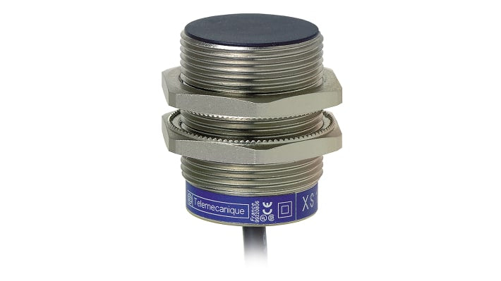 Sensore di prossimità cilindrico Telemecanique Sensors XS1N30PA349TF, PNP, M30, rilevamento 20 mm, IP68/IP69K, cavo 2 m.