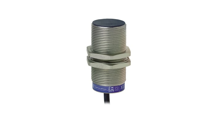 Sensore di prossimità cilindrico Telemecanique Sensors XS630B1MAL5, induttivo M30, rilevamento 15 mm, IP68/IP69K, montaggio a filo.