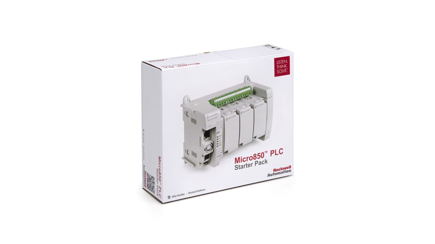 Rockwell Automation 2080-LC50-STARTERPACKLRS, starter kit per CPU PLC Micro 850 Lite, 24 V c.c., include controller e simulatori.