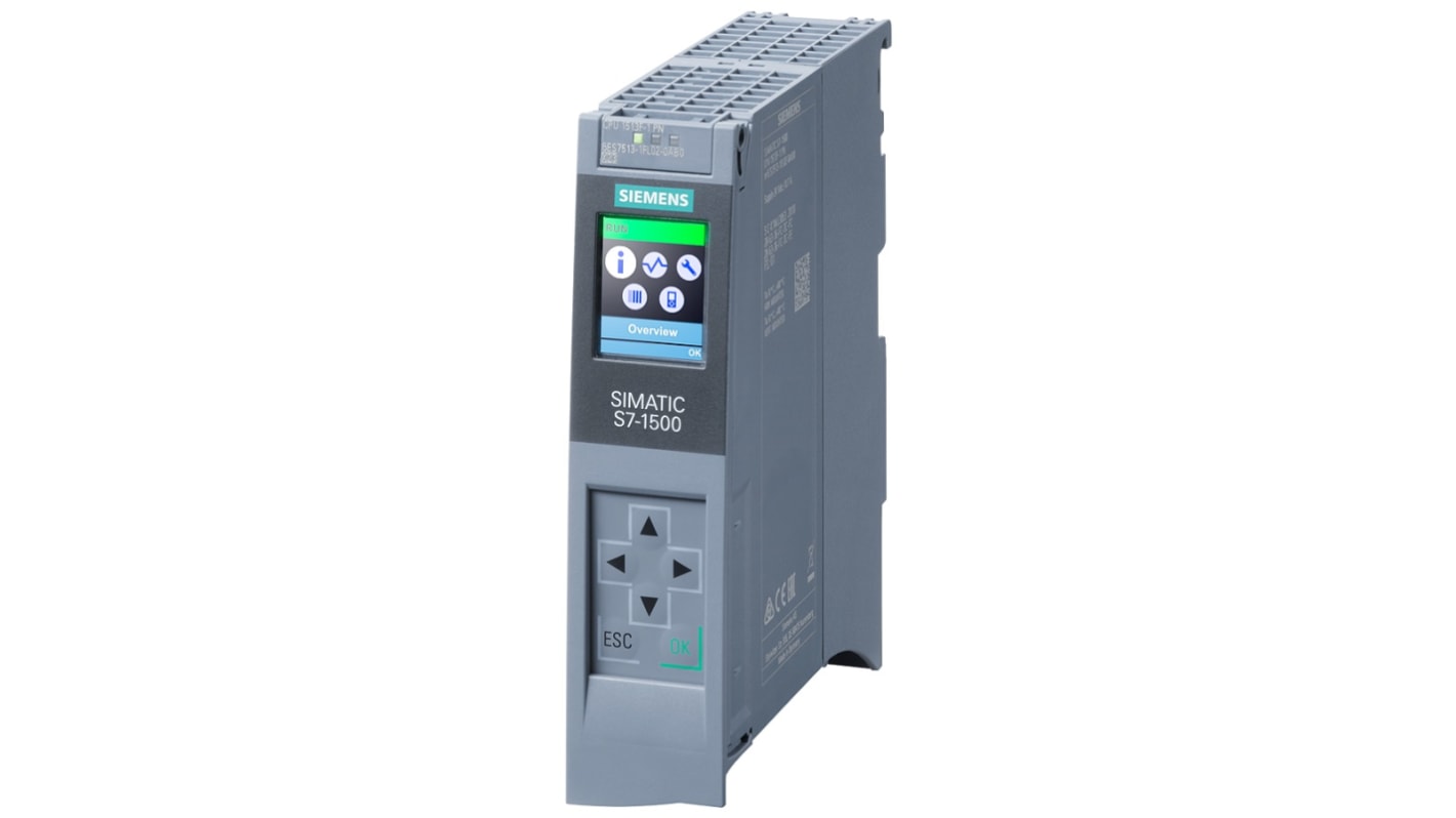 CPU PLC Siemens SIMATIC S7-1500F, 64 uscite, interfaccia PROFINET. Prestazioni elevate per sistemi automatizzati efficienti.