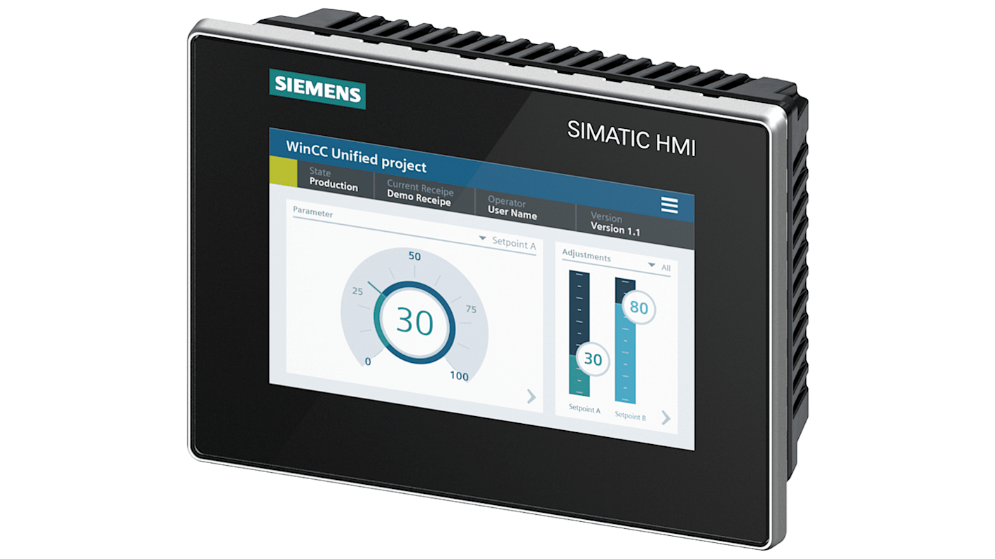 Display HMI touchscreen Siemens 7" PROFINET - Serie SIMATIC (6AV2128-3GB06-0AX1) per automazione industriale.