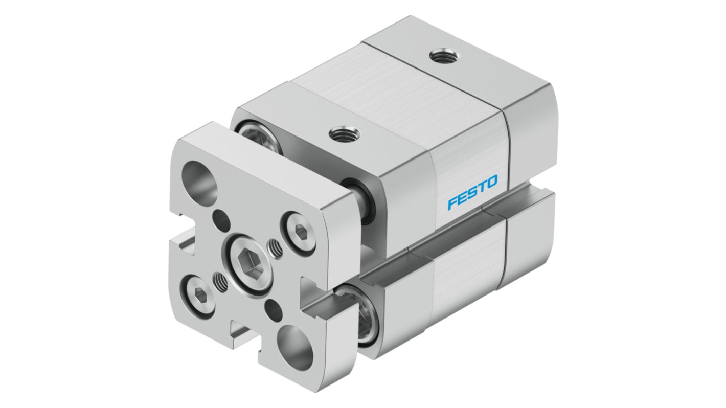 Cilindro pneumatico Festo ADNGF-20-5-P-A, doppio effetto, alesaggio 20 mm, corsa 5 mm, connessione M5, pressione max 10 bar.