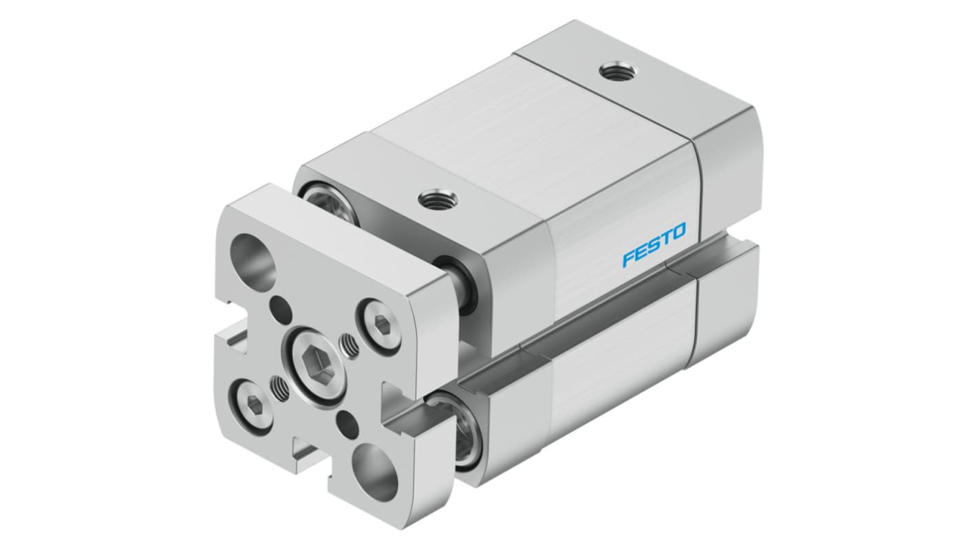 Cilindro pneumatico compatto Festo ADNGF-20-15-P-A, doppio effetto, foro 20 mm, corsa 15 mm, connessione M5.
