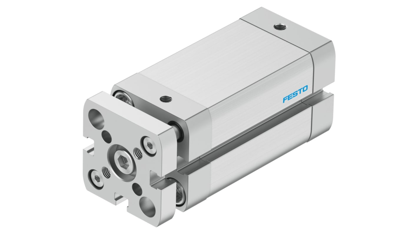 Cilindro pneumatico Festo ADNGF-25-40-P-A, doppio effetto, alesaggio 25 mm, corsa 40 mm, connessione M5, ammortizzazione elastica.