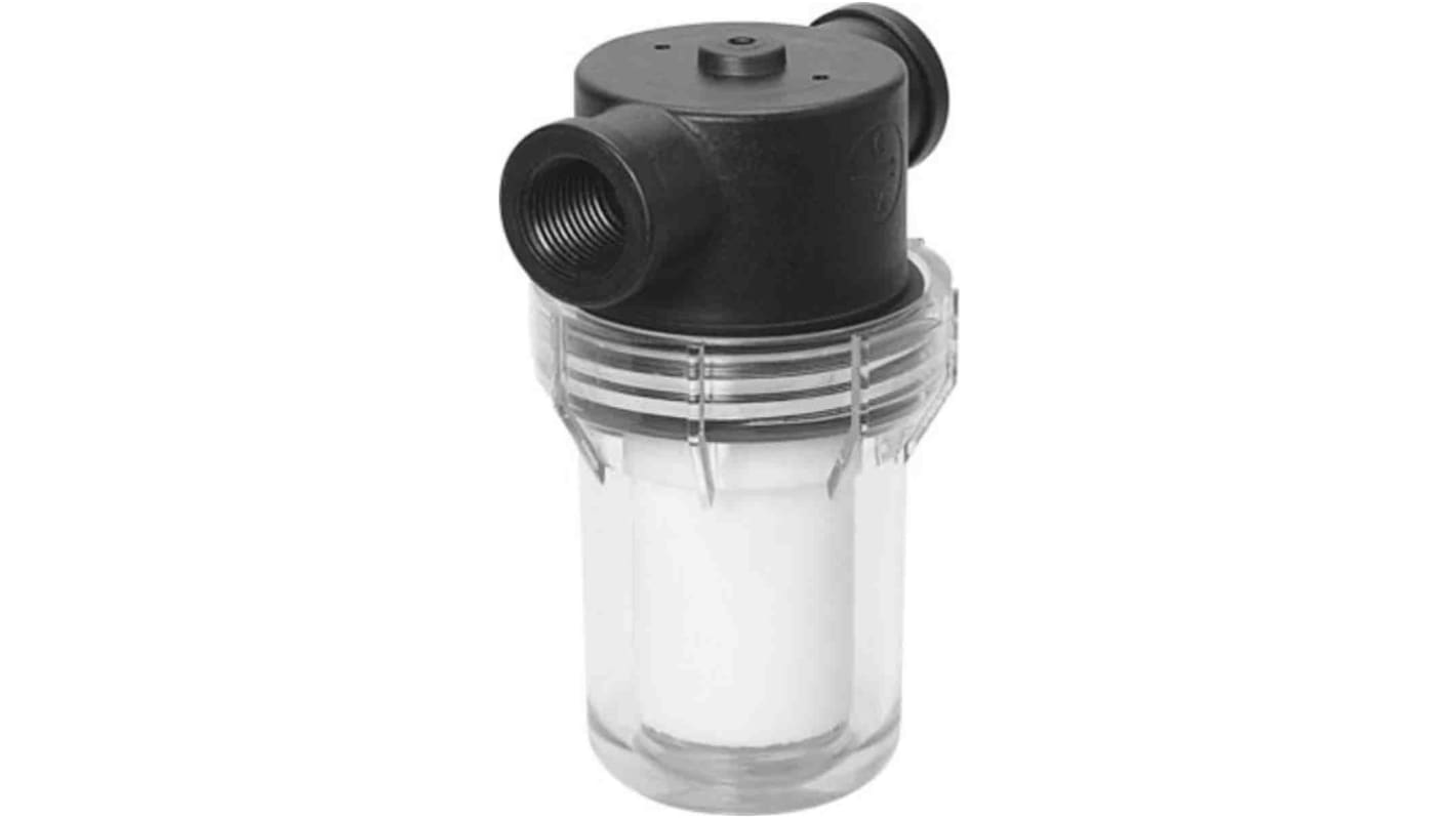 Filtro per aspirapolvere Festo VAF-DB-1/2, grado di filtrazione 80 μm, montaggio verticale, peso 162 g, compatibile con unità serie D.