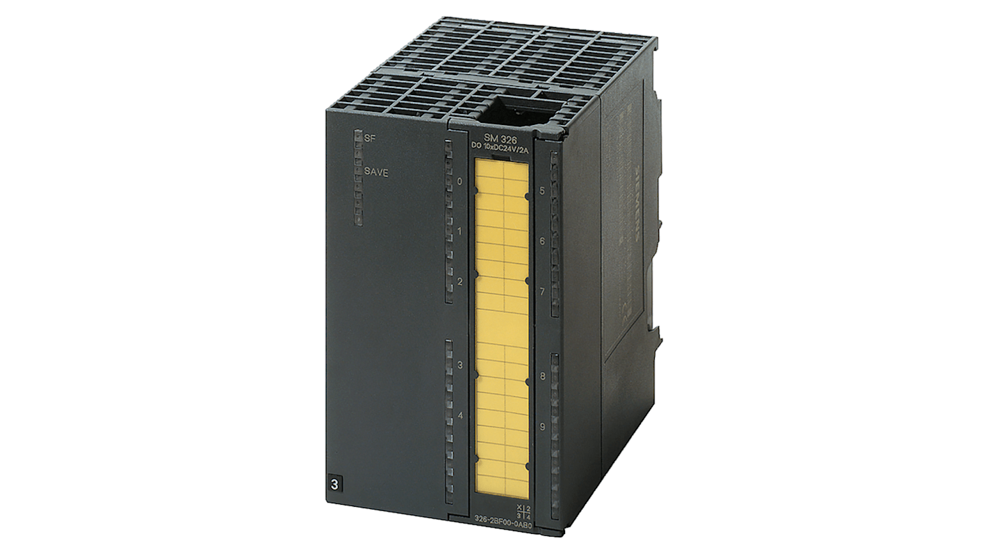 Modulo I/O digitale Siemens 6ES7326-1BK02-0AB0, 24 ingressi e 4 uscite isolate, dimensioni 125 x 80 x 120 mm.