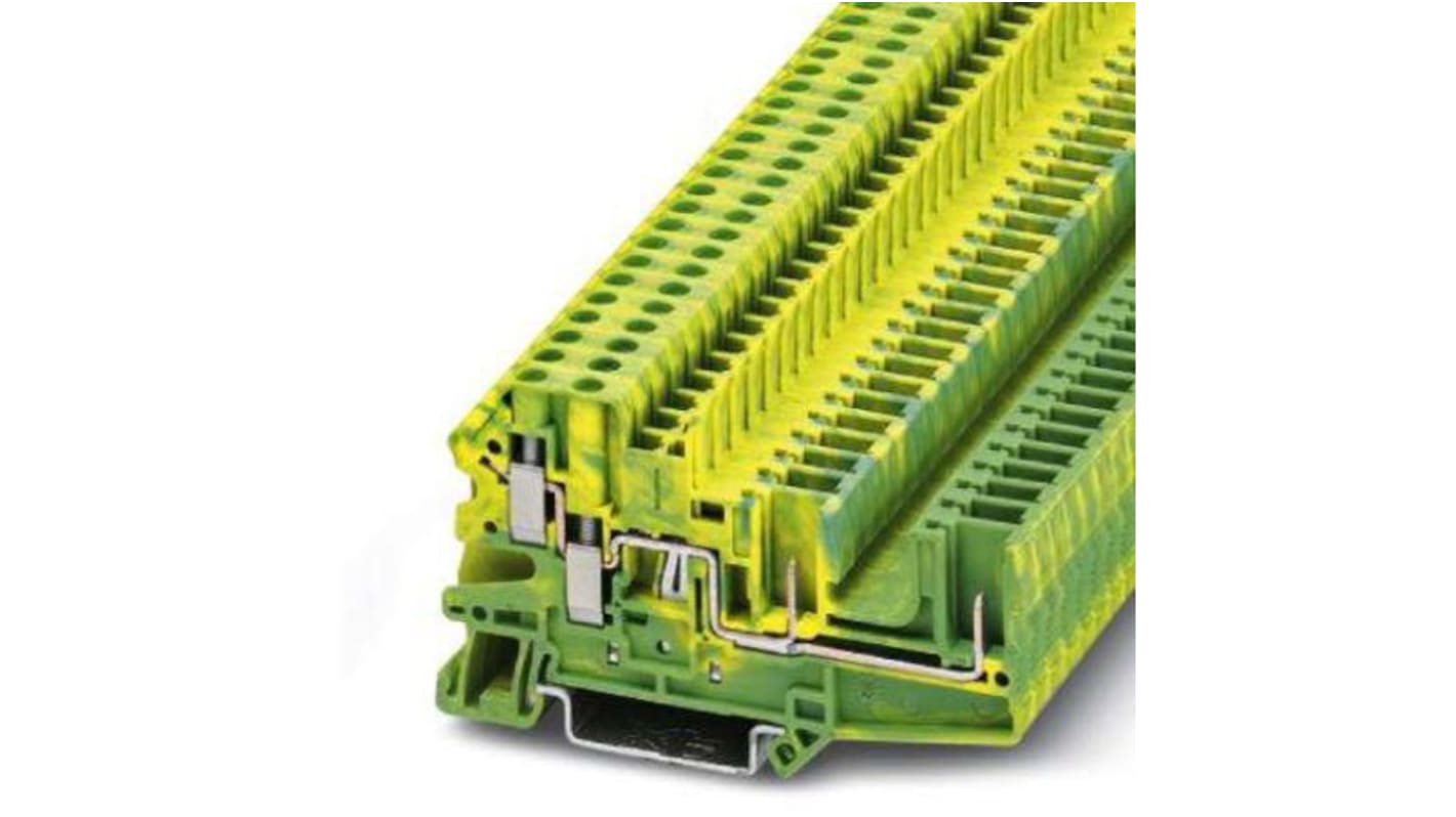 Terminale modulare di messa a terra Phoenix Contact 3060319, 4 vie, cavo 26-10 AWG, colore verde-giallo, terminazione a vite.
