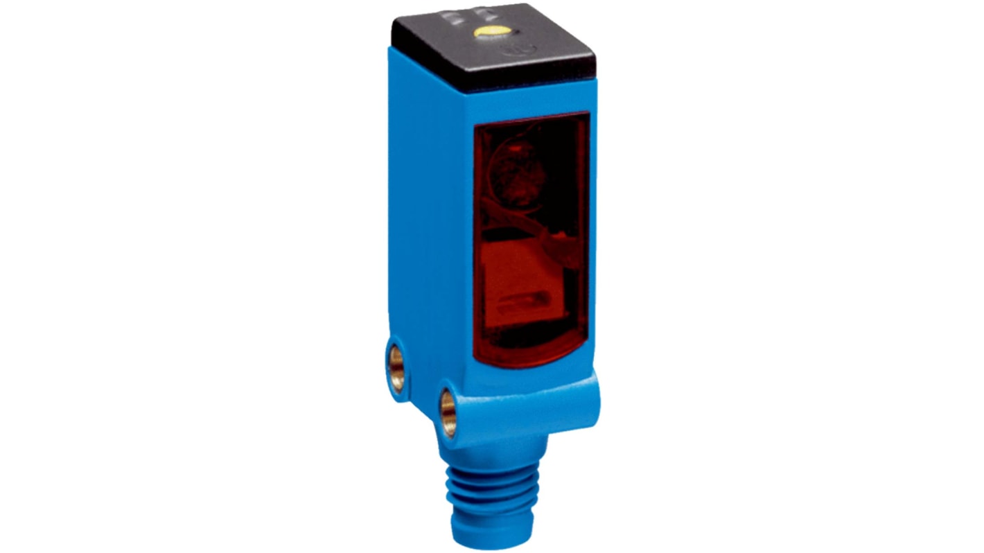 Sensore fotoelettrico rettangolare Sick WLG4S-3P3232 a retroriflessione, rilevamento fino a 5 m, uscita PNP, IP66/IP67.