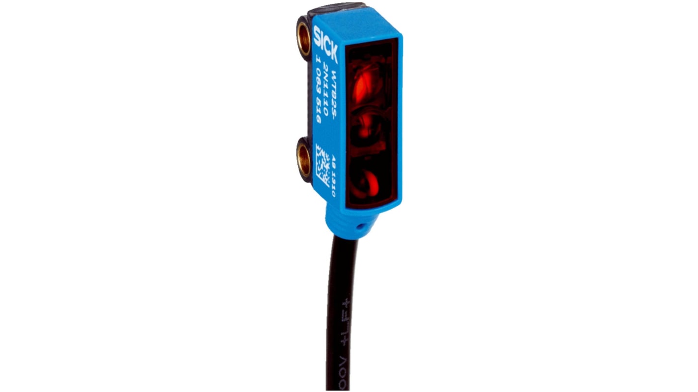 Sensore fotoelettrico rettangolare Sick WL2S-2K3230, rilevamento a 1,2 m, uscita PNP, IP67, -25°C/+50°C.