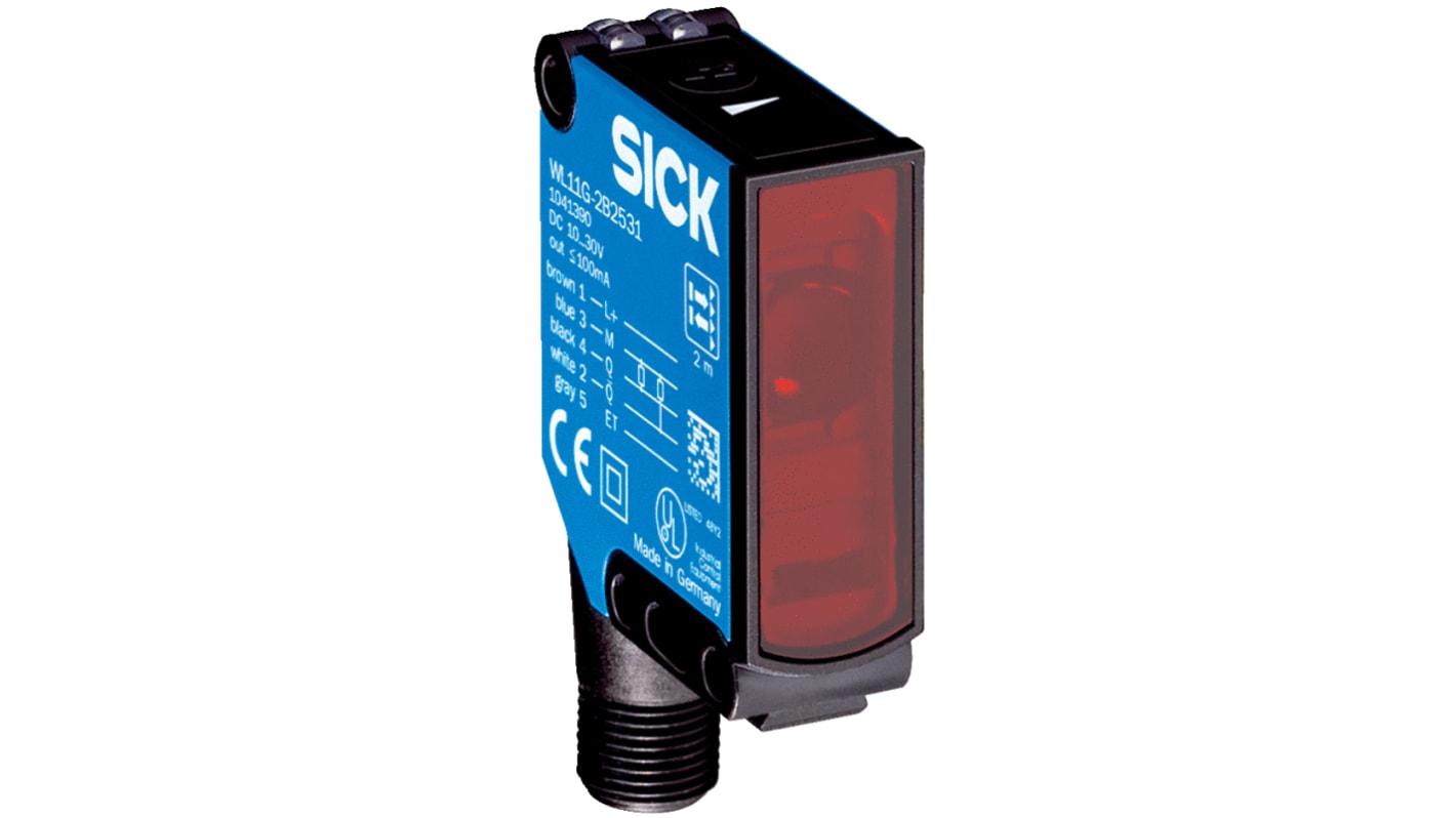 Sensore fotoelettrico rettangolare Sick WL11G-2K3431, rilevamento fino a 4 m, uscita PNP, grado di protezione IP66/IP67/IP69K.
