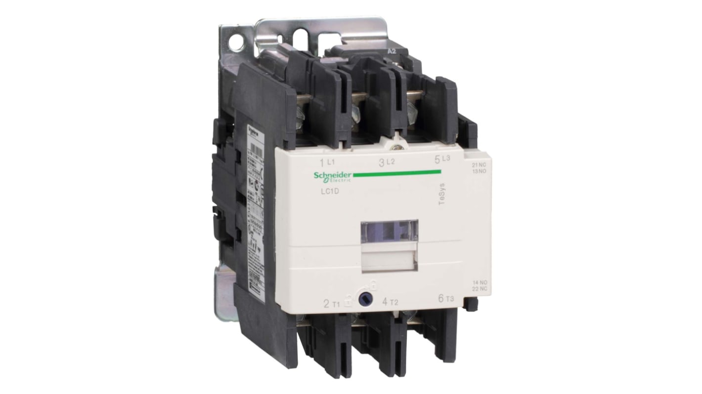 Contattore Schneider Electric LC1D956SWS207, 3 poli, 3 NA, 95 A, 72 V c.c., classe di protezione IP20, per controllo motori.