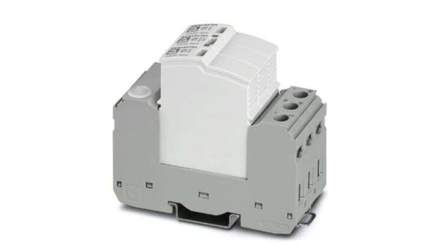 Limitatore di sovracorrente tipo 2 Phoenix Contact 1033786, per guida DIN, dimensioni 97.9 x 37.3 x 74.5 mm, corrente massima 40kA.
