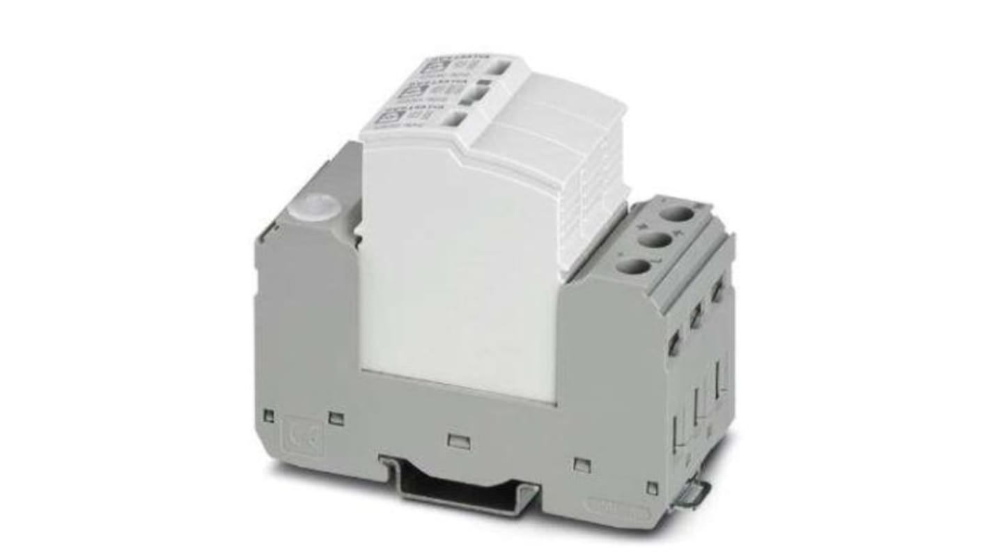 Limitatore di sovracorrente tipo 2 Phoenix Contact 1033789, dimensioni 97.9 x 37.3 x 74.5 mm, installazione su guida DIN.