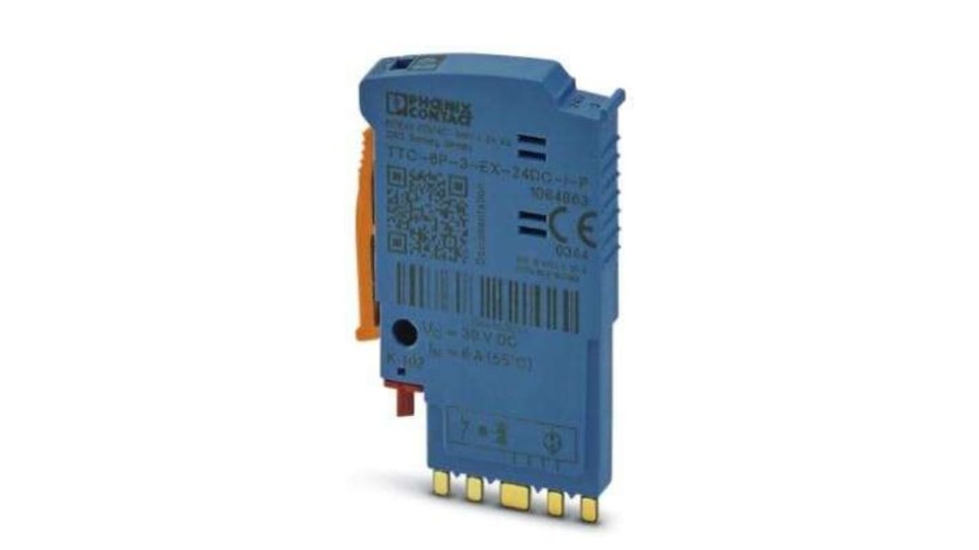 Connettore maschio di protezione contro le sovratensioni Phoenix Contact 1064663, montaggio su guida DIN, dimensioni 39 x 6.2 x 60.3 mm, grado di protezione IP20.