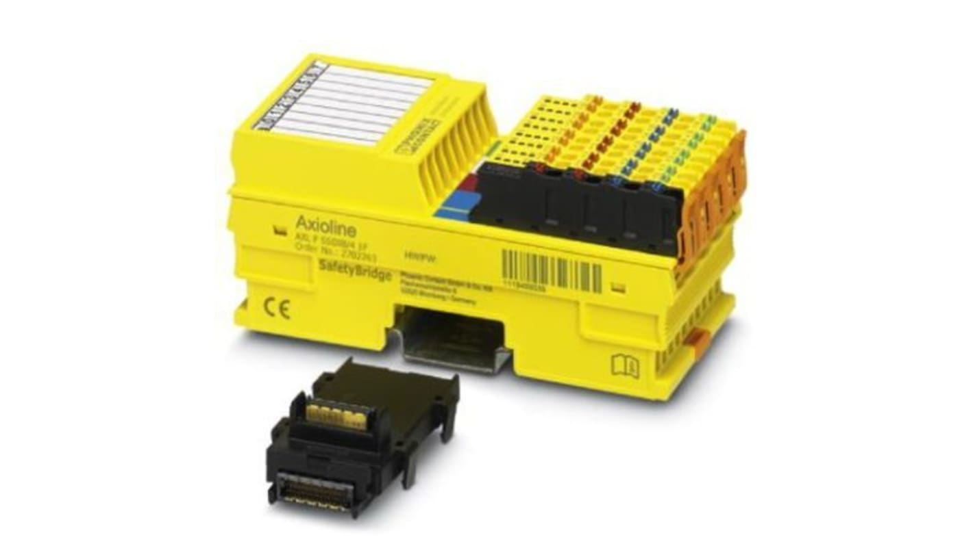 Modulo di sicurezza AXL F Phoenix Contact 2702263, 24 V c.c., 8 in, 2 out per sistemi PLC EtherCAT®. Sicuro, versatile e facile da installare.