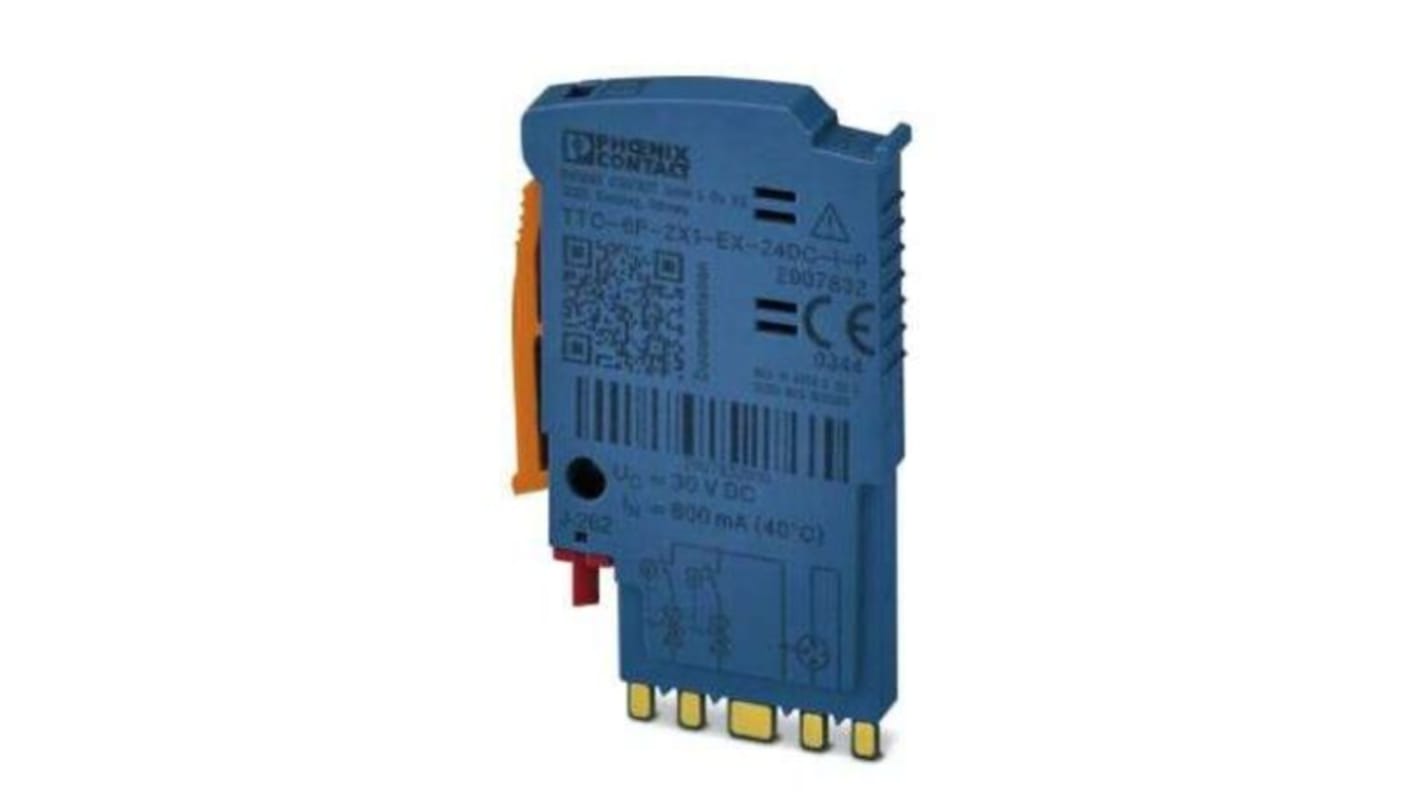 Connettore maschio di protezione contro le sovratensioni Phoenix Contact, montaggio su guida DIN, grado di protezione IP20.