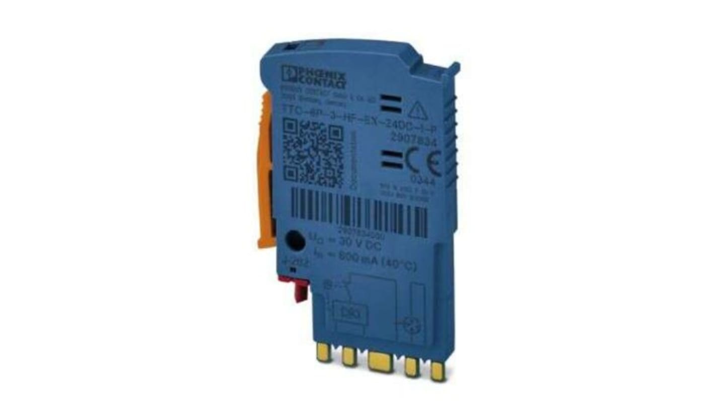 Connettore maschio di protezione contro le sovratensioni Phoenix Contact, grado di protezione IP20, montaggio su guida DIN.