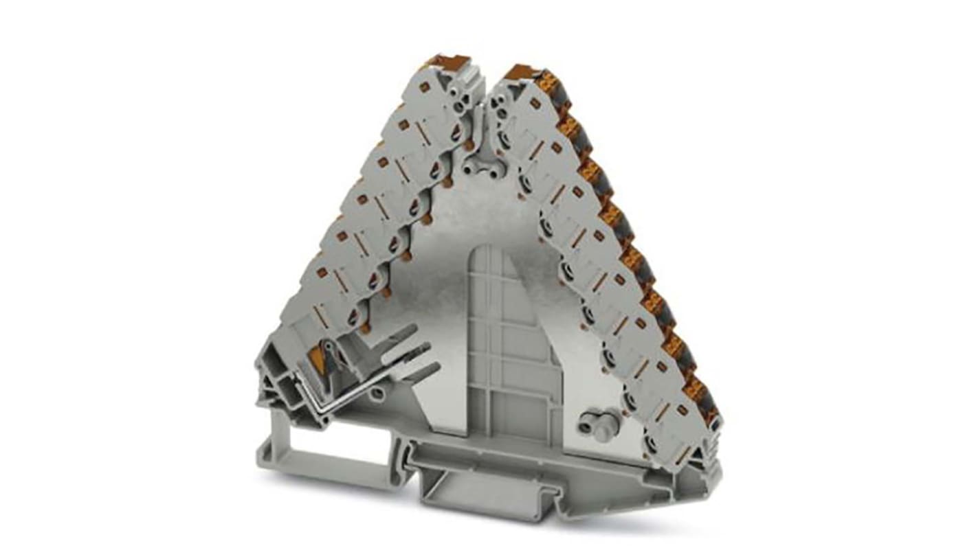 Morsettiera per guida DIN Phoenix Contact 1067596: grigia, 17.5A, 250V, 0.14-2.5mm². Ideale per applicazioni industriali.