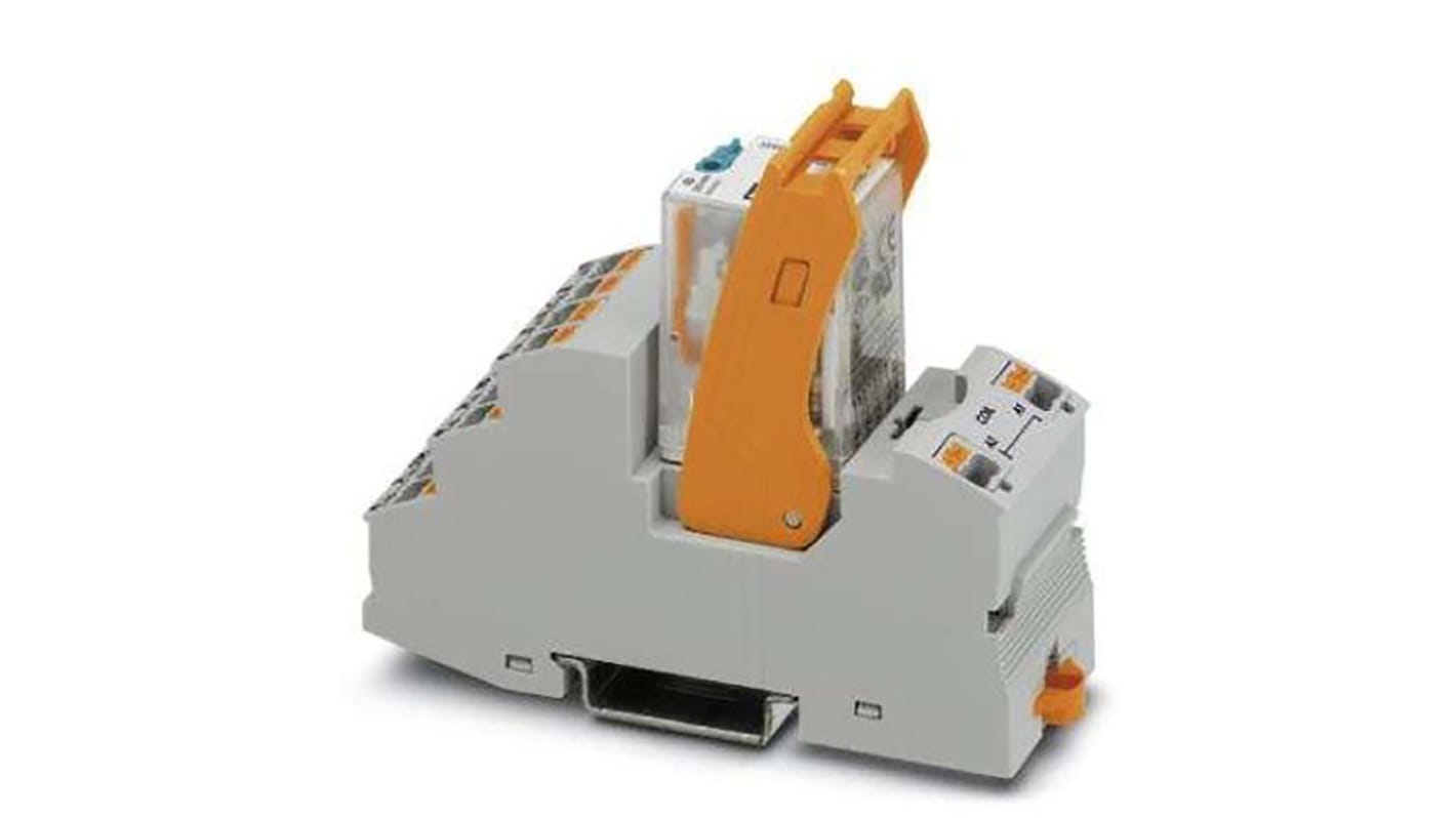 Relè d'interfaccia Phoenix Contact 2908332 con bobina 24V cc, IP20, temperatura -40 a 60 °C. Ideale per armadietti di controllo.