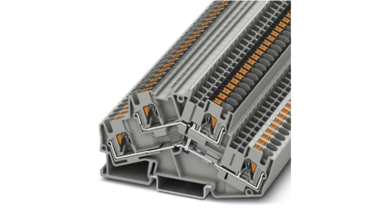 Morsettiera a due livelli Phoenix Contact grigia, 10A, passo 6,2mm, dimensioni 48,2x32,4mm, 8 posizioni - Codice costruttore 3211848