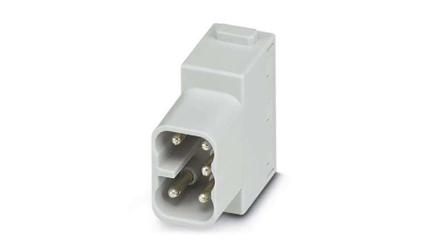 Modulo inserto contatti Phoenix Contact 1417372, maschio, serie HC-M-05, 16A, 5 vie - Lega di rame, temperatura operativa -40 °C / 125 °C. Connessione a innesto, grado di inquinamento 3, categoria sovratensione III.