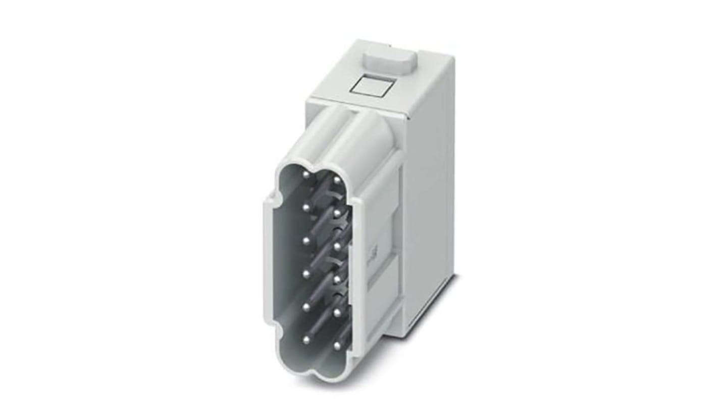 Modulo inserto contatti Phoenix Contact 1424246, maschio serie HC-M-12, 10A, 12 vie - Lega di rame, -40 °C / 125 °C - Applicazioni di segnale.