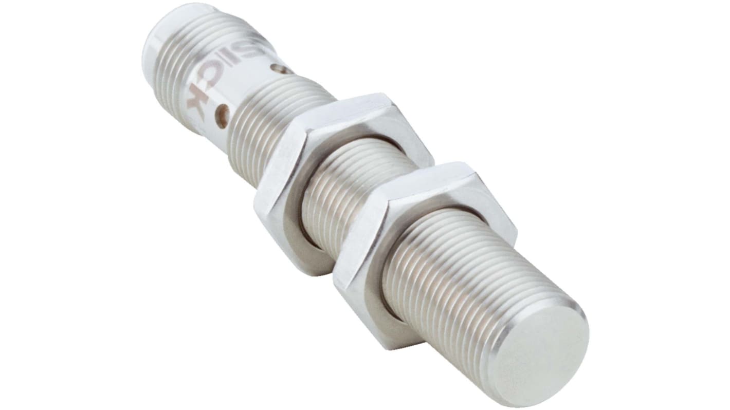 Sensore di prossimità cilindrico PNP Sick IMI12-04BPSNC0S, M12, 4 mm di rilevamento, IP68/IP69K, acciaio inox, montaggio a filo.