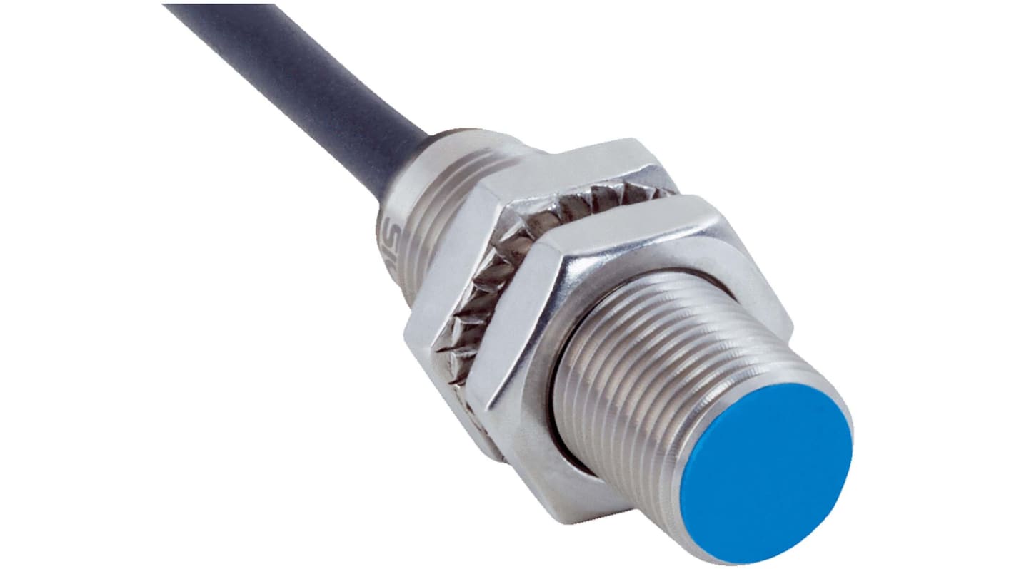 Sensore di prossimità cilindrico NPN Sick IMB12-04BNSVU2K, M12, 4 mm di rilevamento, IP68/IP69K, montaggio a filo, acciaio inox.