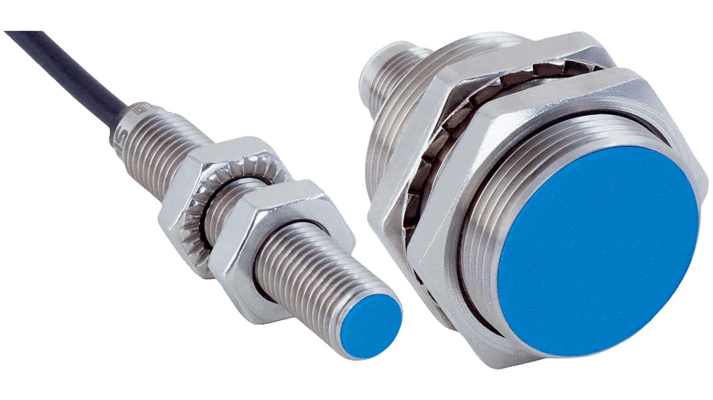 Sensore di prossimità cilindrico Sick IMB12-08NDSVU2K, tipo NO M12, rilevamento 8 mm, custodia in acciaio inox, IP68/IP69K.