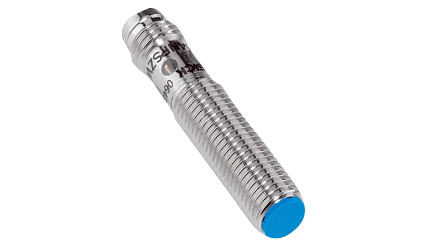 Sensore di prossimità cilindrico NPN Sick IME08-02BNOZT0K, M8, 2 mm di rilevamento, IP67, montaggio a filo.
