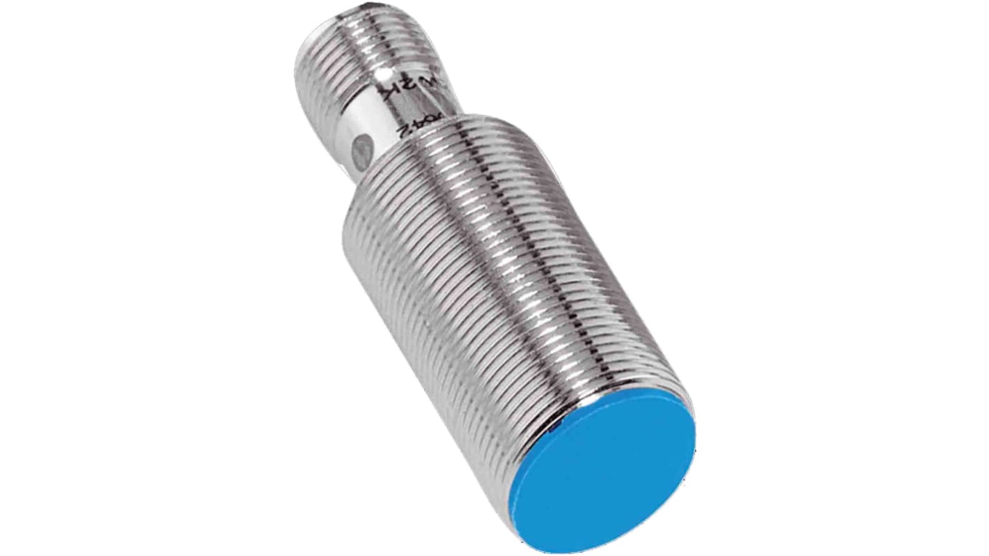 Sensore di prossimità cilindrico Sick IME18-05BPOZC0K PNP NC, M18, 5 mm, IP67, alimentazione 10-30 V, corpo metallico.