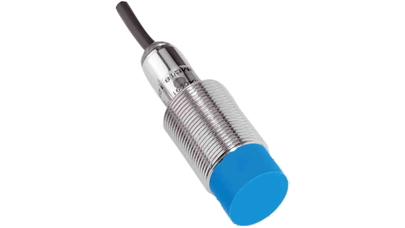 Sensore di prossimità cilindrico Sick IME18-08NPOZW2K, PNP normalmente chiuso, M18 x 1, rilevamento 8 mm, IP67, metallo, 48 mm.