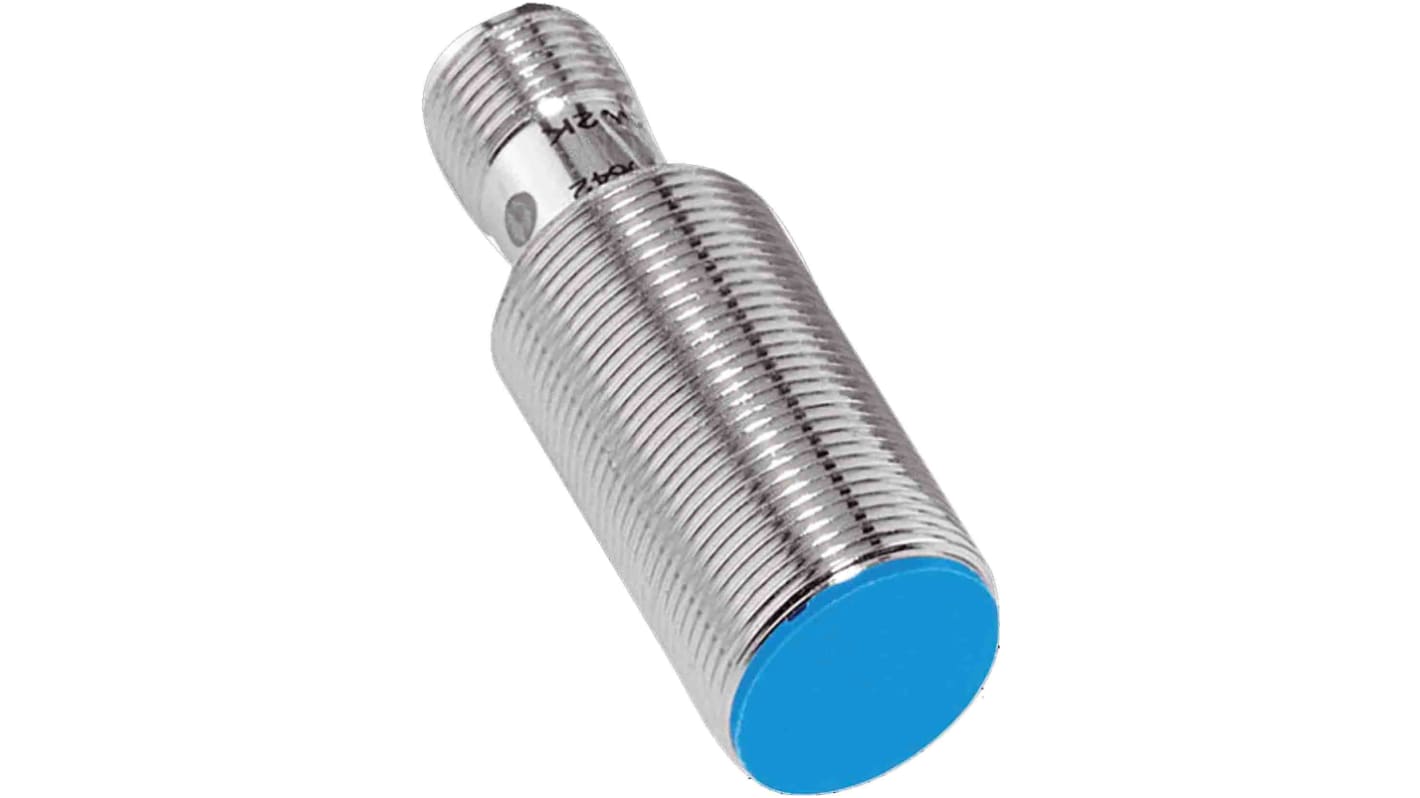 Sensore di prossimità cilindrico Sick IME18-12BPOZC0K, PNP normalmente chiuso, M18, rilevamento 12 mm, IP67, montaggio quasi a filo.