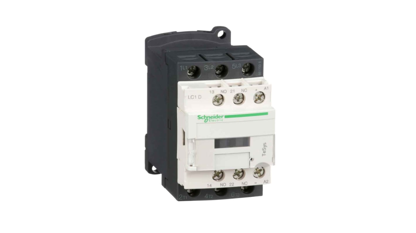Teleinvertore Reversibile Schneider Electric LC1D126BDS207, 3 poli, 12 A, bobina 24 V c.c., grado di protezione IP20.