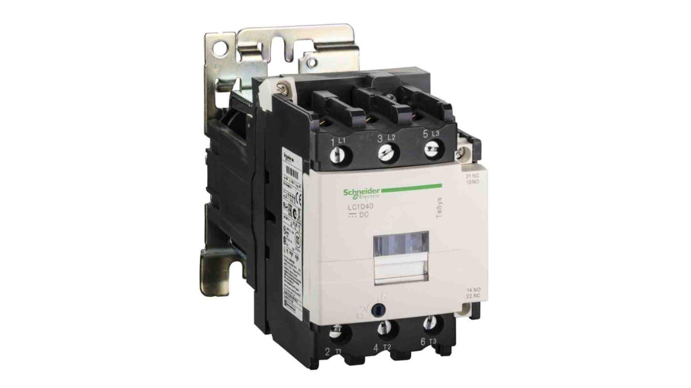 Teleinvertore Reversibile Schneider Electric LC1D406BWS207, 3 poli, 40 A, 22 kW, bobina 24 V c.c., grado di protezione IP20.