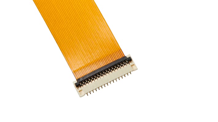 Cavo ribbon Molex 15014-0441, passo 0,25mm, lunghezza 102mm, senza terminazione, per applicazioni a tenuta stagna.